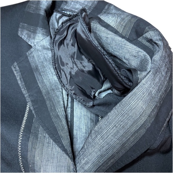 TUZZI Linen Blend 2 Pc Pantsuit Shoulder Pads Stretch Inserts Sz 12-14 - Picture 15 of 16